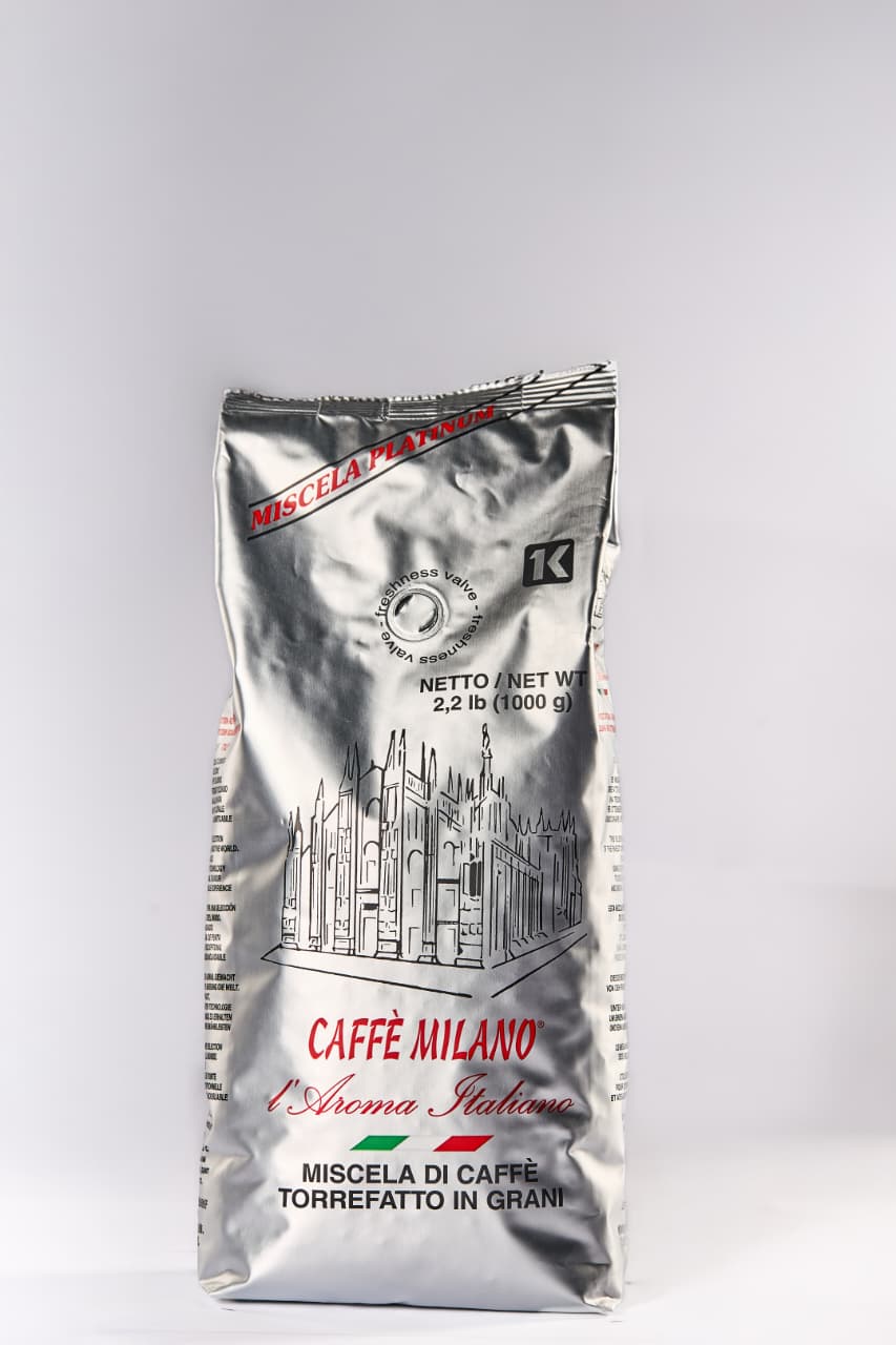 CAFFÈ MILANO Italian Espresso Platinum 100% Arabica Whole Beans 1Kg