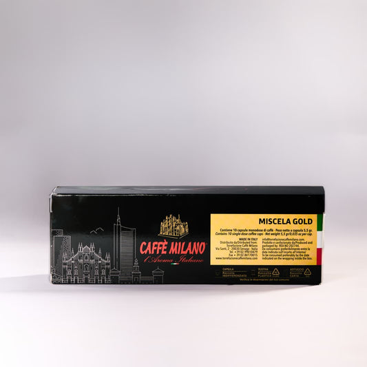 Cafe Milano 20/80 Espresso Gold Coffee Capsules, Compatible with Nespresso Machines